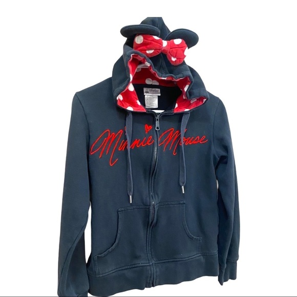 Kids Disney parks vintage Minnie Mouse zip up jacket hoodie size small - Picture 1 of 3